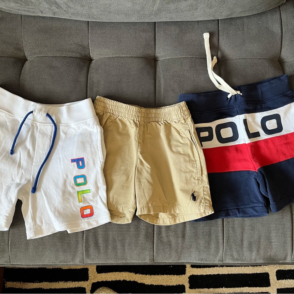 Polo by Ralph Lauren Kids' Shorts Set - White, Tan, and Navy